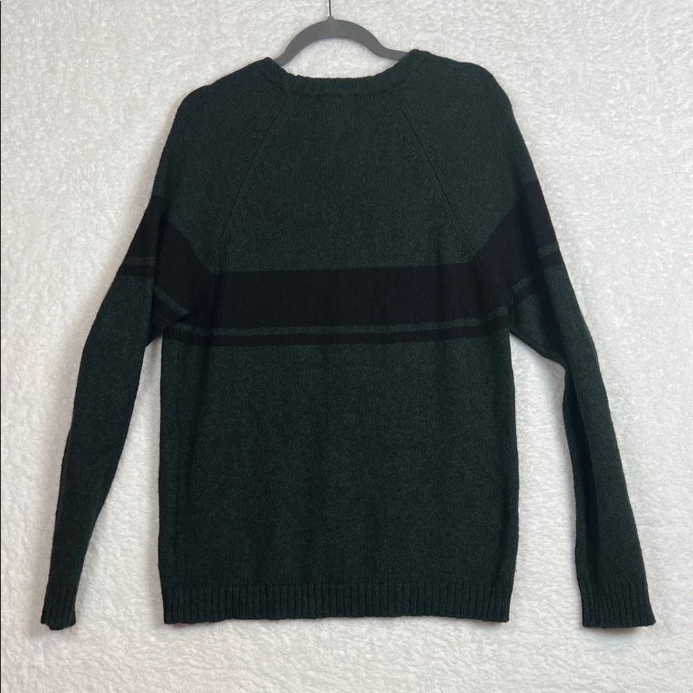 American Eagle Mens Seriously Soft Wool‎ Blend Striped Crewneck Sweater Green L - Picture 6 of 7